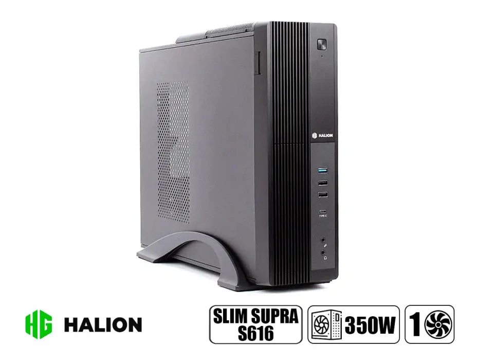 Case Mini Halion Slim Supra S616 Fuente 350w (s616 Pro) 1 Ventilador, Negro