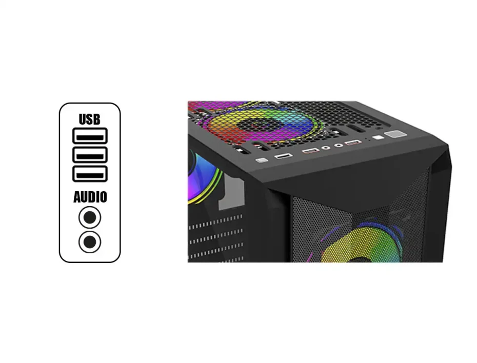 Case Cybertel Element S/fuente (cbxelement6f5011r, 6 Ventiladores, Led Rgb, Negro