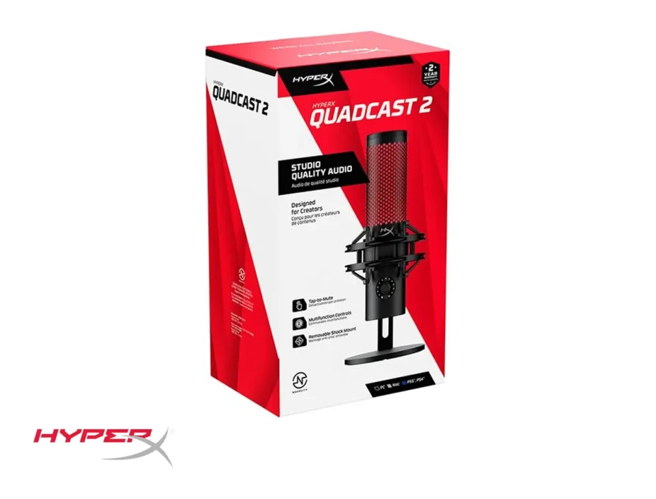 Microfono Hyperx Quadcast 2 Bk Mic (872v1aa) Negro