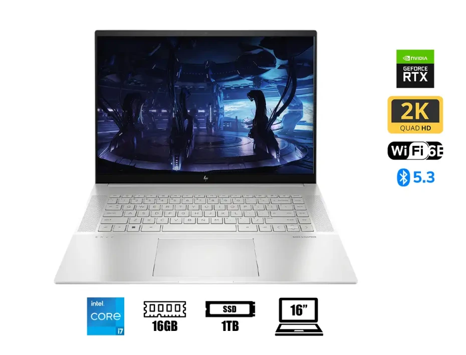 Laptop Hp Core I7-13700hx Envy 16-h1053dx (9u360ua#aba) Pantalla 16" Wqxga 120hz, Ram 16gb, 1tb, Rtx 4060 8gb, Touchscreen, Win11, 13gen.