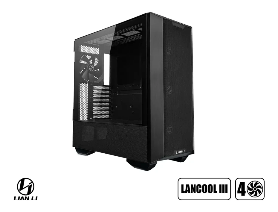 Case Li Lancool Iii S/fuente (g99lancool 3r-x ) Malla, 4 Fan De 140mm, Admite Hasta Radiador 420, Y 10 Fan,  Negro