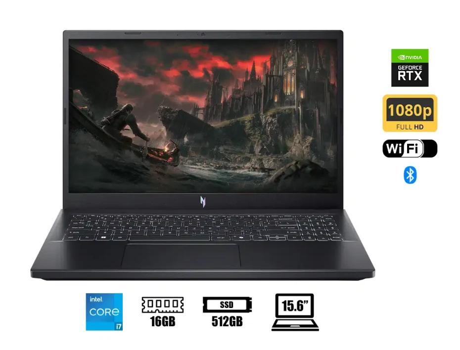 Laptop Acer Core I7-13620h Anv15-51-789j  Nitro V Gaming (nh.qryaa.001) 15.6" Fhd 144hz, Ram 16gb, Ssd 512gb, Rtx 4060 8gb, Win11, 13gen.