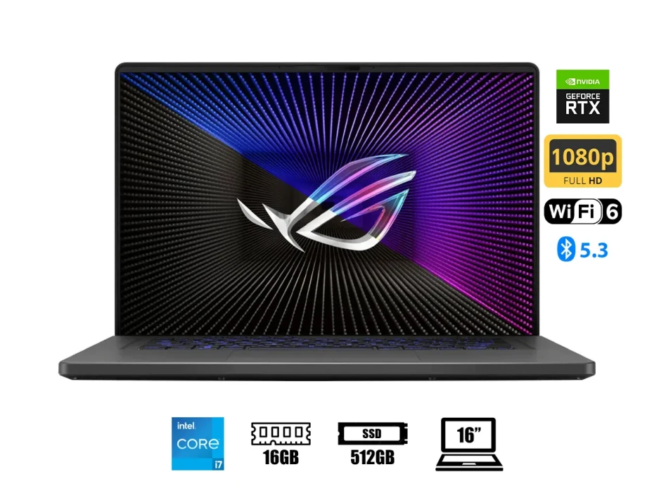 Laptop Asus Core I7-13620h Rog Zephyrus Gaming (gu603vi-g16.i74070) 16" Fhd 165hz, Ram 16gb, Ssd 512gb, Rtx 4070 8gb, Eclipse Gray, Win11, 13gen.