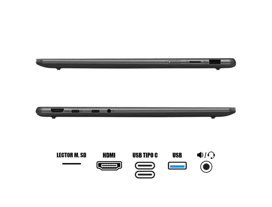 Laptop Lenovo Ryzen 7-8840hs Yoga 7 14ahp9 2-in-1 (83dk000aus) Pantalla 14" Fhd, Ram 16gb, Ssd 1tb, Touchscreen, Win11, Artic Gray