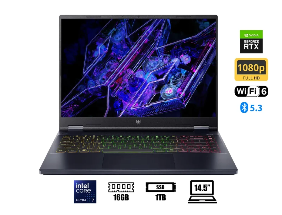 Laptop Acer Core Ultra 7-155h Predator Helios Neo 14 Phn14-51-79ub Gaming (nh.qrnaa.001) 14.5" (2560x1600) 120hz, Ram 16gb, Ssd 1tb, Rtx 4070 8gb, W11