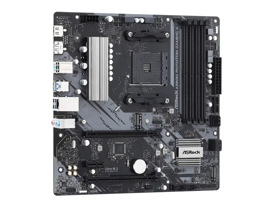 Placa Madre Asrock A520m Phantom Gaming 4 (90-mxbek0-a0uayz) Socket Am4, Ram Ddr4 Buss 4533oc Mhz