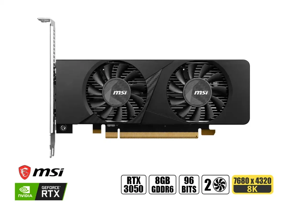 Tarjeta De Video Msi Rtx 3050 Lp Oc 6gb Gddr6 (msi-rtx3050 Lp 6g Oc) Geforce Nvidia 96 Bits, 2 Ventiladores, Low Profile