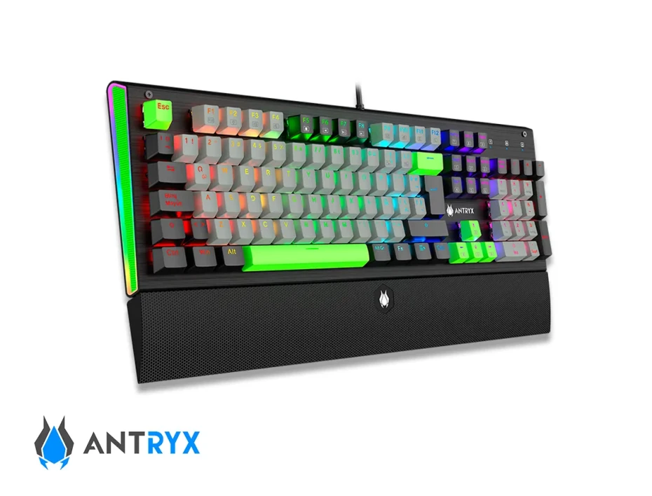 Teclado Antryx Gaming Mecanico Mk Zigra Evo Black/gray | Switch Blue (amk-900kbl-sp)