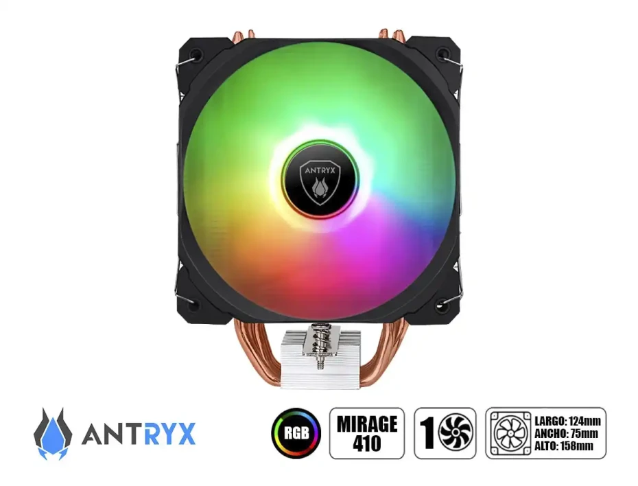 Cooler Para Procesador Antryx Mirage 410 (acc-410a) 1 Ventilador, 120mm, Led Rgb