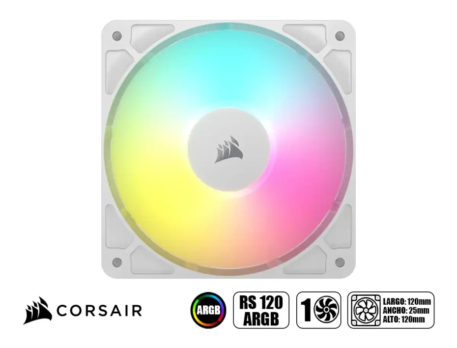 Cooler Para Case Corsair Rs120 (co-9050184-ww) 120mm, Led Argb, Blanco