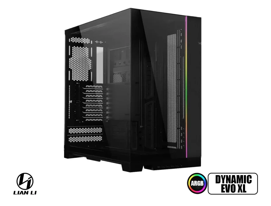 Case Lian Li O11 Dynamic Evo Xl S/ Fuente (o11dexl-x) Panel De Vidrio, Led Rgb, Negro Con Plateado