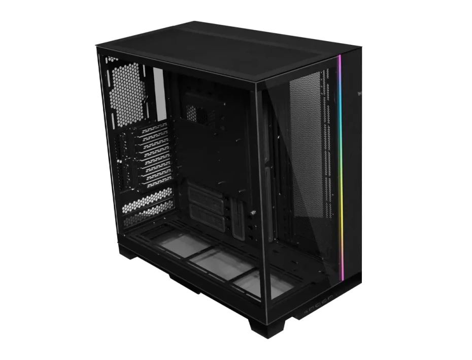 Case Lian Li O11 Dynamic Evo Xl S/ Fuente (o11dexl-x) Panel De Vidrio, Led Rgb, Negro Con Plateado