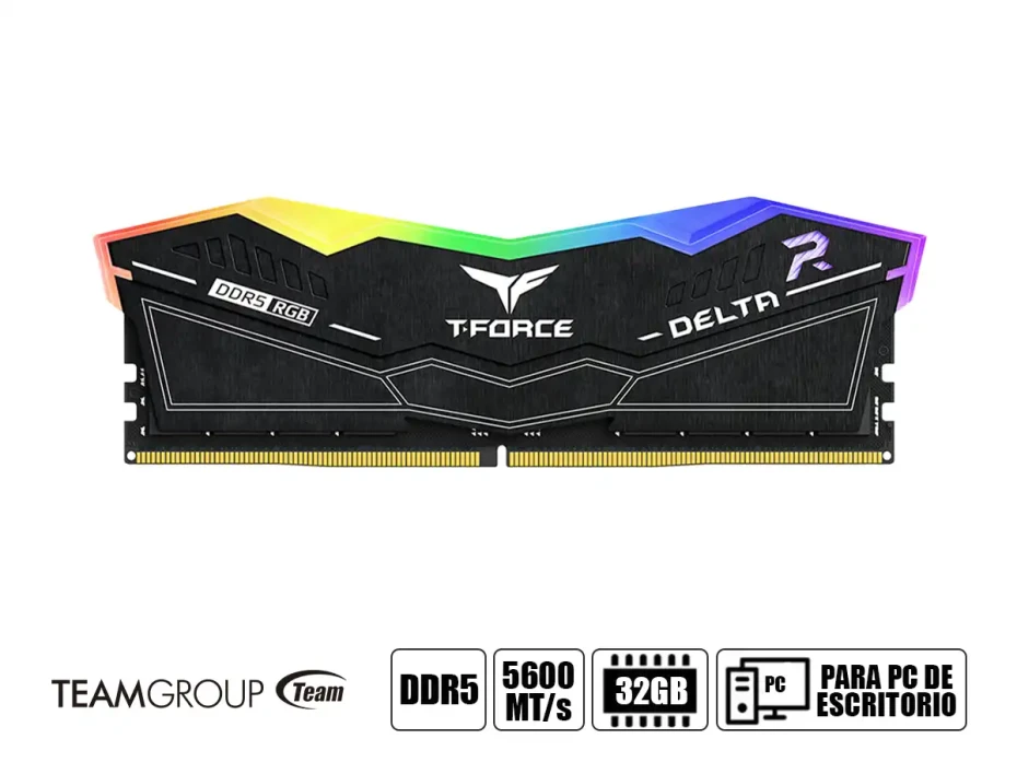 Memoria Ram Teamgroup Delta Ddr5 32gb Tuf Gaming Alliance (ff5d532g5600hc36b01) 5600 Mhz, Negro, Rgb