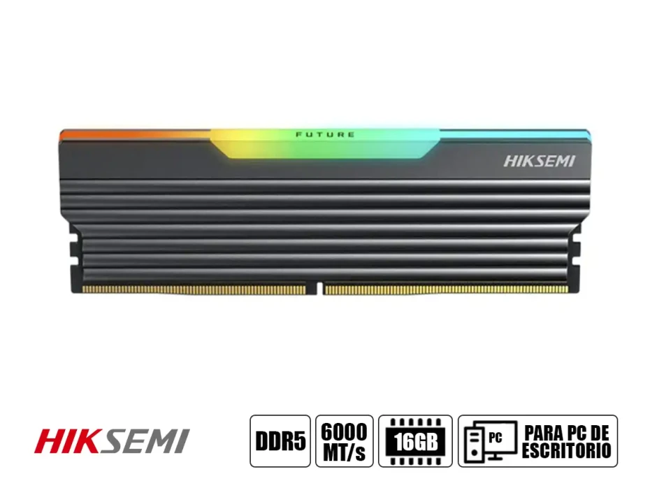 Memoria Ram Hiksemi Future Ddr5 16gb (hsc516u60c4/16g) 6000 Mhz, Rgb, Negro