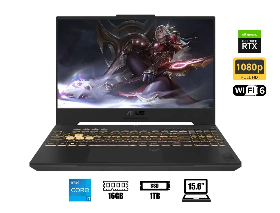 Laptop Asus Core I7-13620h Tuf Gaming F15 Fx507vu-lp142 (90nr0bv7-m00rn0) Pantalla 15.6" Fhd 144hz, Ram 16gb, Ssd 1tb, Rtx 4060 8gb, Gray, 13gen.