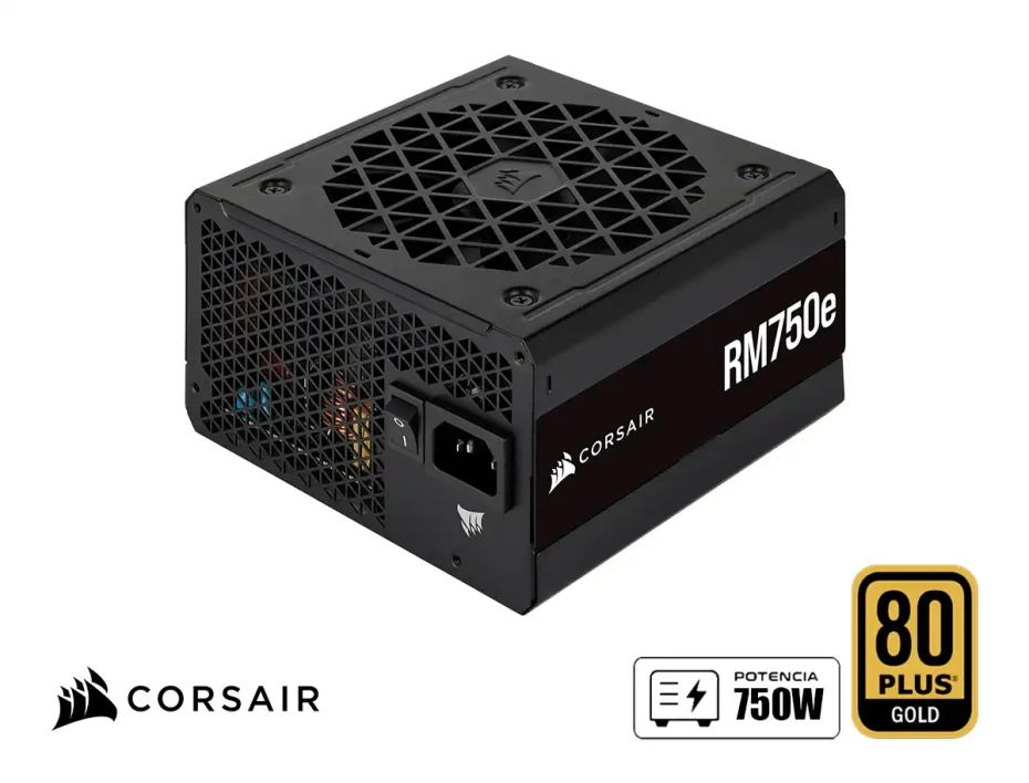 Fuente De Poder Corsair 750w Rm750e (cp-9020295-na) Atx, 80 Plus Gold, Modular, Negro