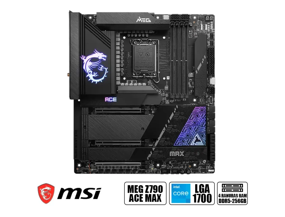 Placa Madre Msi Z790 Meg Ace Max (mag Z790 Ace Max Wifi) Socket Lga 1700, Ram Ddr5 Buss 7800oc Mt/s, 14va, 13va, 12va Gen, Wifi 7