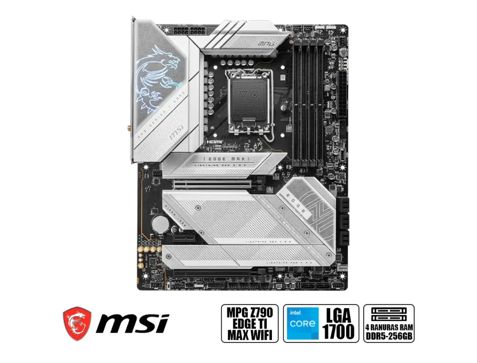 Placa Madre Msi Z790 Edge Max Wifi (90mag Edge Ti Max Wifi) Socket Lga 1700, Ram Ddr5 Buss 7800oc Mhz, 14va, 13va, 12va Gen