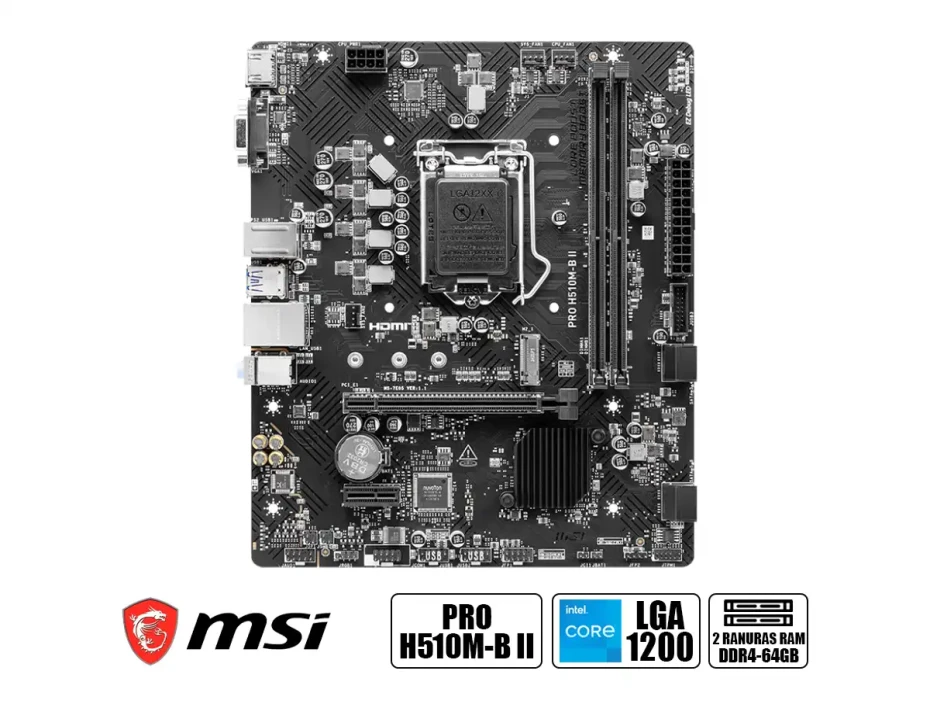 Placa Madre Msi H510m-b Pro Ii (pro H510m-b Ii) Socket Lga 1200, Ram 3200mhz, 10ma Gen