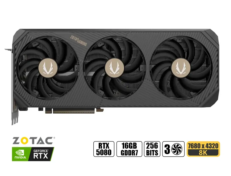 Tarjeta De Video Zotac Rtx 5080 Solid Oc 16gb Gddr7 (zt-b50800j-10p) Geforce Nvidia 256bit Tres Ventiladores