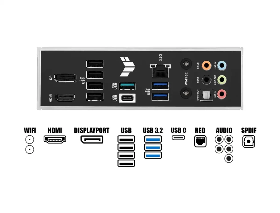 Placa Madre Asus B760m-plus Tuf Gaming Wifi Ii (tuf B760m-plus Wifi Ii) Socket Lga 1700, Ram Ddr5 Buss 7800oc Mt/s, 13va, 12va Gen, Wifi 6e