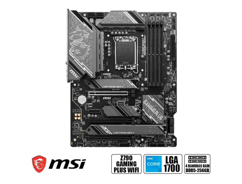 Placa Madre Msi Z790 Gaming Plus Wifi (911-7e06-010) Socket Lga 1700, Ram Ddr5 Buss 7200oc Mhz, 14va, 13va, 12va Gen