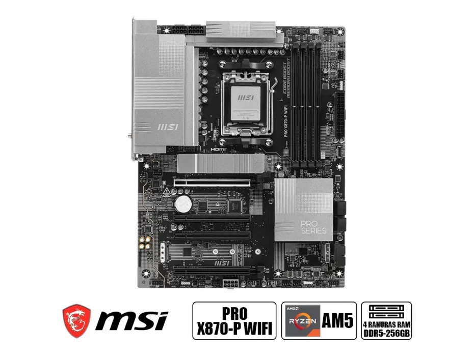 Placa Madre Msi X870 P Wifi (90msi X870 P Wifi ) Socket Am5, Ram Dddr5 Buss 8200oc Mt/s