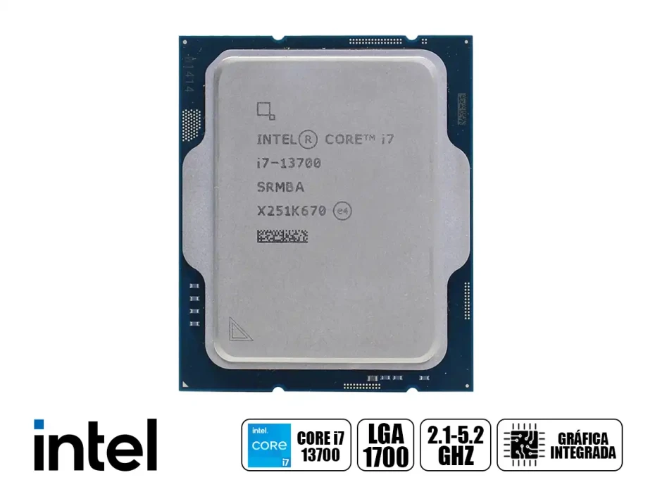 Procesador Intel Core I7 13700 2.1ghz Hasta 5.2ghz, 30mb (bx8071513700) Lga 1700, 16 Nucleos, Oem, C/ Grafica Uhd 770 + Cooler Adicional