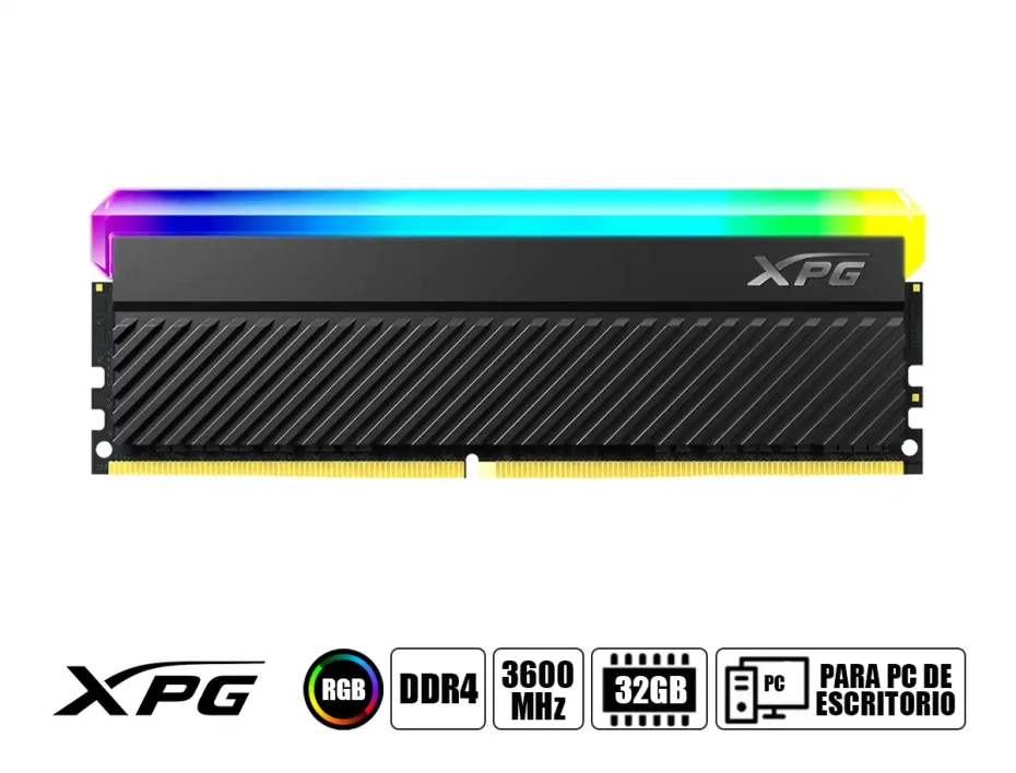 Memoria Ram Xpg Ddr4 32gb Gammix D45g (ax4u360032g18i-cbkd45g) 3600 Mhz, Rgb, Negro