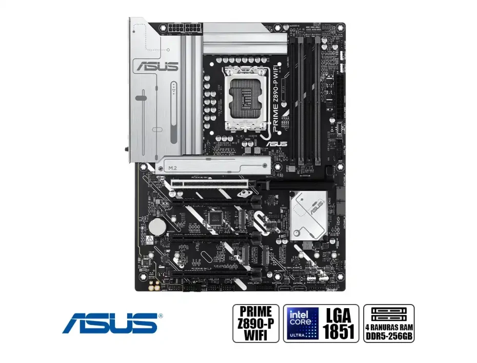 Placa Madre Asus Z890-p Prime Wifi (90mb1i70-m0eay0) Socket Lga 1851, Ram Ddr5 Buss 8666oc Mt/s, Core Ultra, Gen. 15, Wifi 7