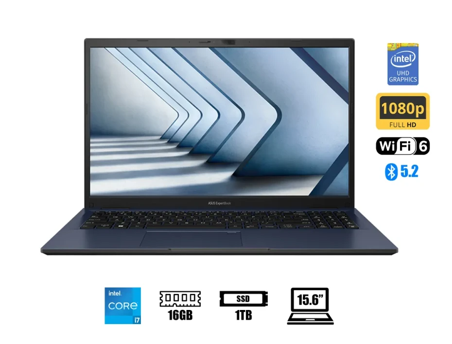 Laptop Asus Core I7 1355u Experbook B15 (b1502cva-nj1095x Adb) Pantalla 15.6", Ram 16gb, Ssd 1tb, Intel Uhd Graphics, Windows 11 Pro, EspaÑol, 13ge.