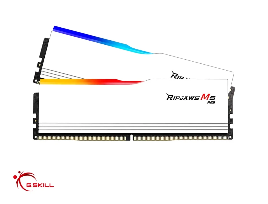 Memoria Ram G.skill Ddr5 32gb (16gbx2) Ripjaws M5 (f5-6000j3636f16gx2-rm5rw) 6000 Mt/s, Blanco, Rgb