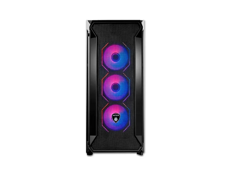 Case Antryx Sentry Plus S/fuente (ac-fx260pk) Panel De Vidrio, 4 Ventiladores, Led Argb, Negro