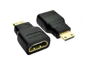 Adaptador Generico, 1 Puerto Hdmi Hembra A 1 Puerto Mini Hdmi Macho, Color Negro (hdmi -a Mini Hdmi)