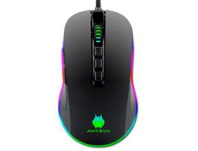 Mouse Antryx Kurtama Gaming (agm-6200k) Hasta 12.400dpi, 9 Botones, Rgb, Negro