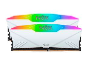 MEMORIA RAM APACER DDR4 16GB (2X8), FRECUENCIA 3200 MHZ, NOX BLANCO RGB LED, PARA PC DE ESCRITORIO (AH4U16G32C28YNWAA-2)