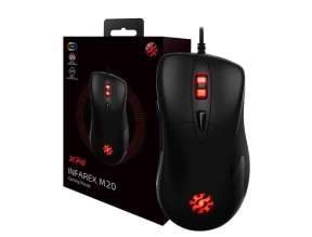 MOUSE XPG INFAREX M20 GAMING, SENSOR HASTA 5000 DPI, ILUMINACION RGB, CON 4 BOTONES, CONEXION USB, COLOR NEGRO (INFAREX M20)