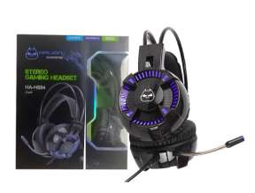 AURICULAR HALION CRASH HA-894, CON MICROFONO, CONEXION A CABLE, CONTROL DE VOLUMEN, ALMOHADILLAS SUAVES, C/ NEGRO (HA-894)