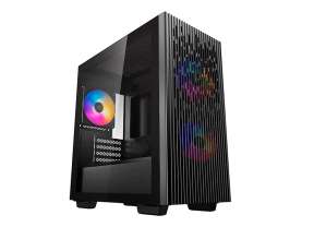 Case Deepcool Matrexx 40 3fs S/fuente (dp-matx-matrexx40-3fs) Panel De Vidrio, Led Rgb, Negro