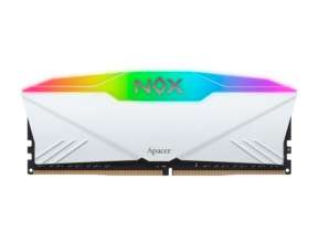 MEMORIA RAM APACER DDR4 16GB, FRECUENCIA 3200 MHZ, NOX BLANCO RGB LED, PARA PC DE ESCRITORIO (AH4U16G32C28YNWAA-1)