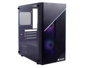 CASE HALION STAR M5 500W 1 PANEL VIDRIO 2, PANEL MALLA MIXTA , FAN LED - RGB (HA-STAR M5)