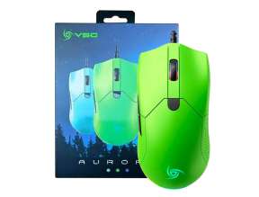 Mouse Vsg Aurora Verde Gaming (vg-m430-vbo) Hasta 7200 Dpi, 6 Botones, Rgb, Verde