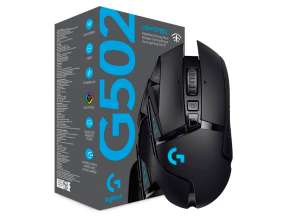 Mouse Inalambrico Logitech Gaming G502 Lightspeed (910-005565) Hasta 25.600 Dpi, 11 Botones Programables, Receptor Usb, Rgb, Negro