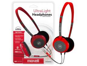 Auricular Maxell Hp-200 Ultra Light (348408) Con Microfono, Rojo / Gris