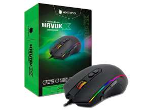 Mouse Antryx Havok X Gaming (agm-5350k) Hasta 12.400 Dpi, 8 Botones, Rgb, Negro