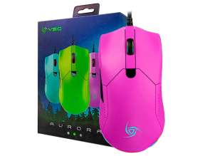 Mouse Vsg Aurora Purpura Gaming (vg-m430-pau) Hasta 7200 Dpi, 6 Botones, Rgb, Purpura