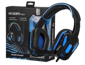 Auricular Argomtech Combat H545 Gaming (arg-hs-2845bk) Con Microfono, Azul C/ Negro