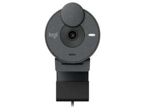 Camara Logitech Brio 300, Con Microfono, Conexion Usb Tipo C, Resolucion 1920 X 1080p Hd, Lente De Cristal, 4 Mp, Color Negro (960-001413)