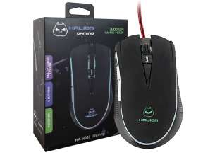 Mouse Halion Mustang Gaming (ha-m933) Hasta 3600 Dpi, 6 Botones, Rgb, Negro