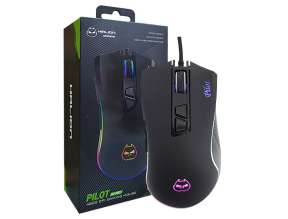 Mouse Halion Pilot Gaming (ha-m571) Hasta 4800 Dpi, 7 Botones, Rgb, Negro